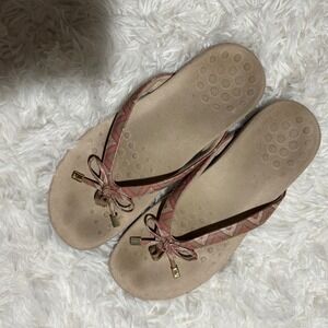 Vionic Bella II Women's Size 9 Pink Geometric Slip‎ On Slide Flip-Flop Sandals